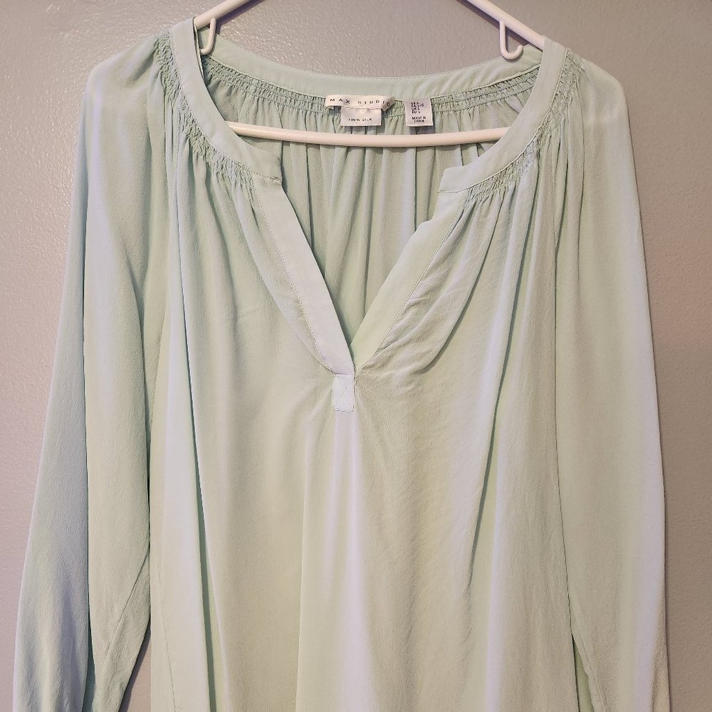 Womens Max Studio 100% Silk Blouse